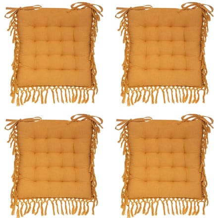 Eazy Living Stoelkussen Jeanne Geel 40 x 40 cm - 4 Stuks