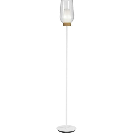 Mantra Iluminación Nora vloerlamp, wit-transparant, metaal, glas