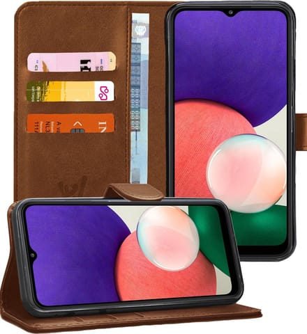 Hoesje geschikt voor Samsung Galaxy A22 5G - Bookcase Bruin - Portemonnee Hoesje