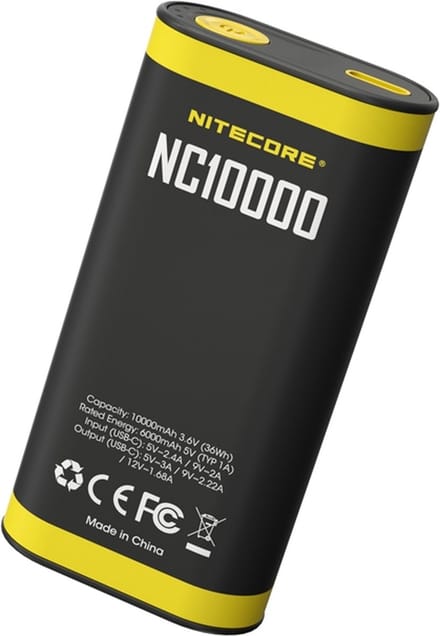 Nitecore powerbank NC 10000 mAh met LED-lampje
