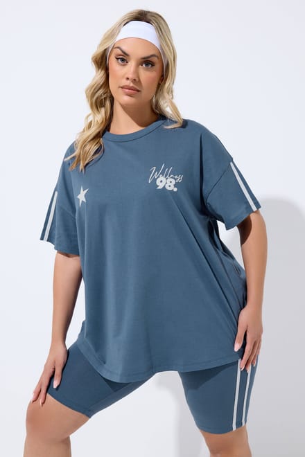 Yours Active Blauw 'Wellness Studio' Tshirt Size 42