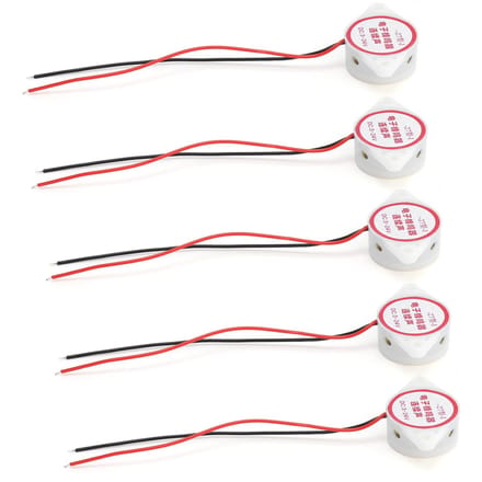 5 Stuks Alarm Zoemer Continu Piepen Piëzo Actief Hoog Decibel Signaal Geluidsgever 95dB DC324V(Wit ) white