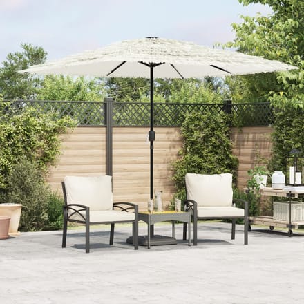 vidaXL - Parasol - met - stalen - paal - 248x248x248 - cm - wit