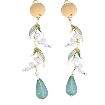 Clip oorbellen -Fallon -mint groen -goudkleurig- Charme Bijoux