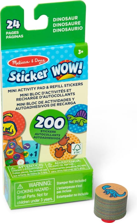 Melissa & Doug Sticker WOW! Mini Activity Pad en 200+ navulstickers – Dinosaurusstickers