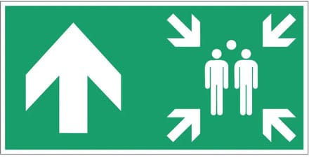 Verzamelplaats pijl boven sticker - E007 | 40 x 20 cm