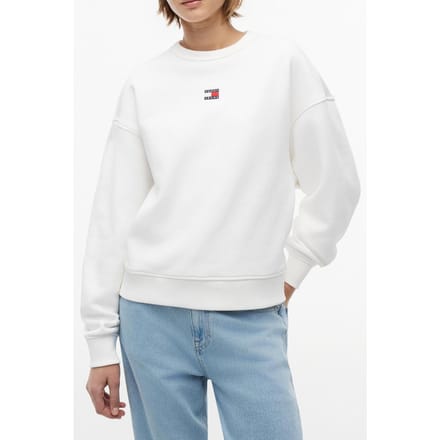 Tommy Hilfiger Boxy Badge Crew Ecru Größe: S | Longsleeves Outlet | Damen | Braun
