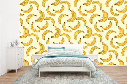 Behang - Fotobehang Fruit - Design - Banaan - Breedte 400 cm x hoogte 240 cm