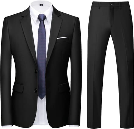 Tweedelig mannenpak 2-delig slim fit effen zonder motief polyester viscose blend elastaan