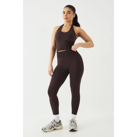 Dames DSGN Studio Sport Ultra Contour Discrete Scrunch Naadloze Legging | Coffee Bean | Maat: Medium