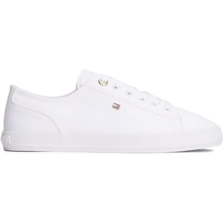 Low top sneakers van canvas met logo-applicatie