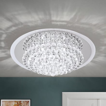 ORION Plafondlamp CAROL in chroom met kristalversiering
