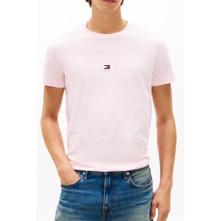 Tommy Hilfiger Tommy Logo Tee Pink Lily Größe: S | Basic T-Shirts Outlet | Herren | Rosa
