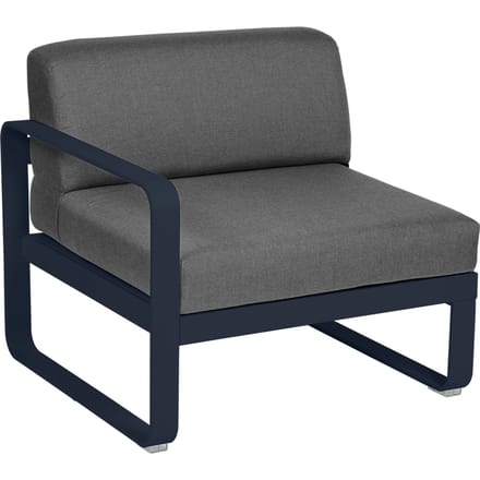 Fermob BELLEVIE Fauteuil Module links - 92 abyssblauw - A3 grafietgrijs