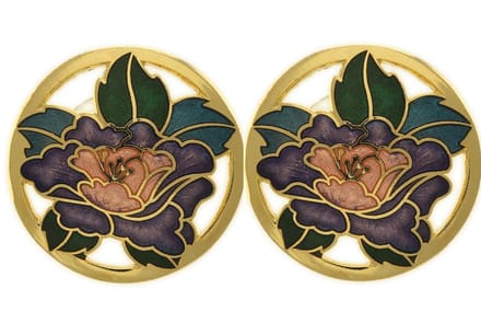 Behave - Oorstekers dames - paars en groen - 2,5 cm