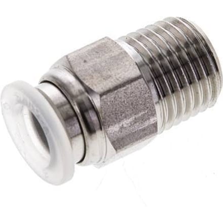 8mm x R1/4'' RVS/PA Insteekfitting Buitendraad EPDM/PTFE