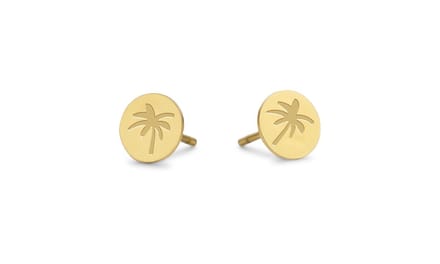 CO88 Collection Sense 8CE-70091 Stalen Oorknoppen - Palmboom 5 mm - Goudkleurig