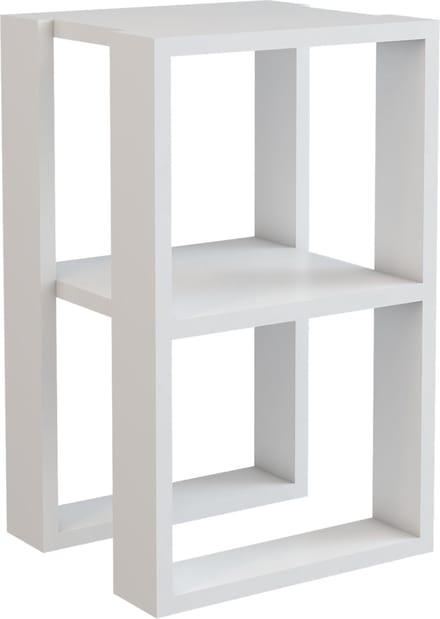 Bijzettafel Thyholm met plank 55x30x30 cm wit