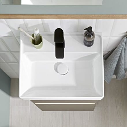 Villeroy & Boch Collaro - Fontein 45x37 cm, zonder overloop, 1 kraangat, alpine wit 43344601