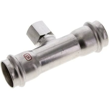 Tee Press Fitting - 28mm & Rp 1/2'' Persmof - RVS