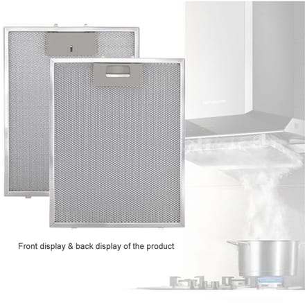 2-pack afzuigkapfilter - 300x250mm, aluminium + koolstoffilter