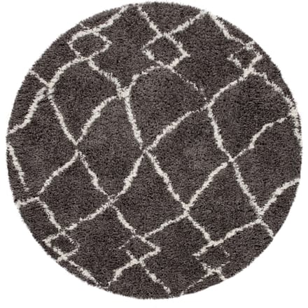 Hoogpolig tapijt Oregon grijs  120 cm rond