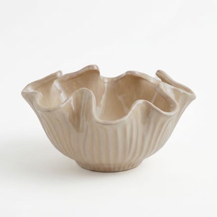Twirl Schaal Keramiek - Beige - ⌀ 25 cm