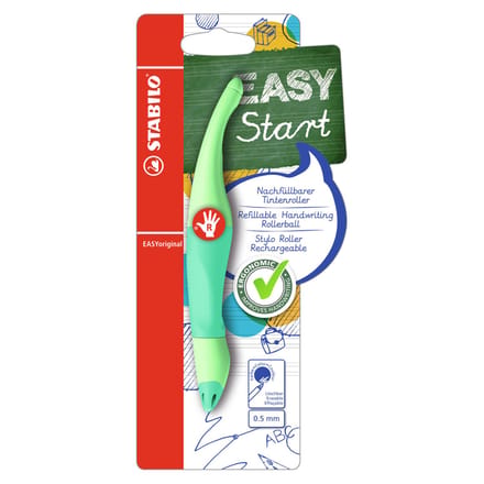 STABILO EASYoriginal - Ergonomische Rollerball - Rechtshandig - Blauwe Inkt - Navulbaar - Pastel Vleugje Mint