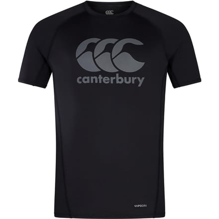 Canterbury Heren Groot Logo Super Light T-Shirt (Zwart/Gunmetaalgrijs)