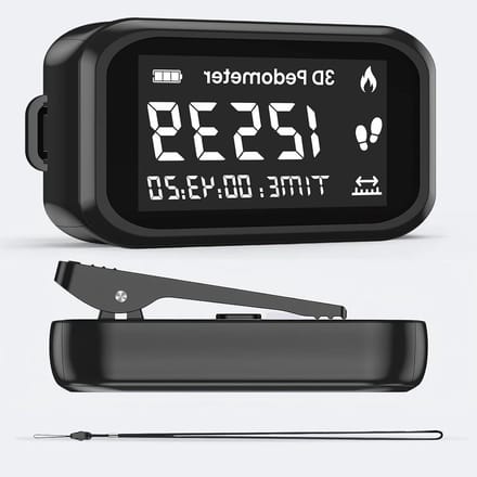 Stappenteller Clip - Activiteit Tracker - Bewegen Tellen - 3D Drieassige Sensor - LCD Display - Zwart