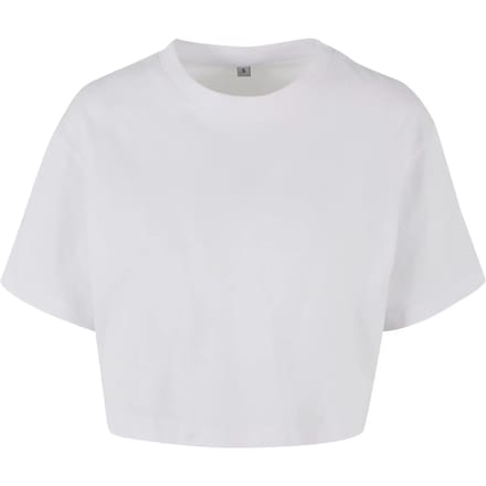Build your Brand Ladies Short Oversized Tee BY264 - White - L