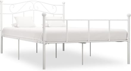 vidaXL - Bedframe - metaal - wit - 120x200 - cm
