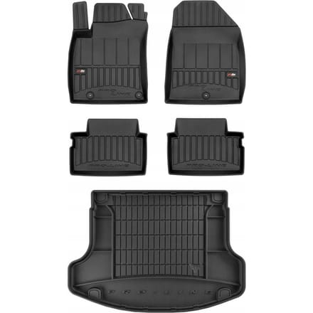 FROGUM PROLINE 3D Set - Rubberen Automatten + Kofferbakmat - Geschikt voor HYUNDAI i30 Fastback (vanaf 2017) - Zwart
