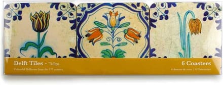 Onderzetters, Delft Tiles -tulpen / gekleurd Onderzetters