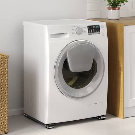 vidaXL - Wasmachinebasis - 2 - st - Zwart - 72 - x - 5 - x - 4,5 - cm - Roestvrij - staal