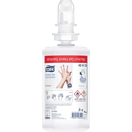 Handdesinfectie Tork S4 Premium alcoholgel ongeparfumeerd 1000 ml 424103