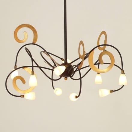 Holländer Extravagante LED hanglamp Lunapark, bruin-goud