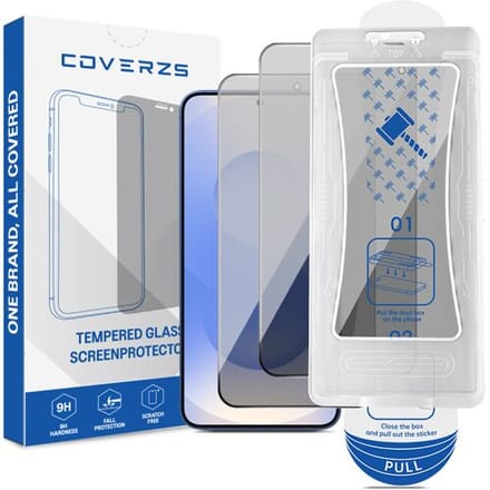 Coverzs Privacy Screenprotector - Geschikt voor Samsung Galaxy S26 Plus- Tempered Glass - Met Montage Frame (2-Pack)
