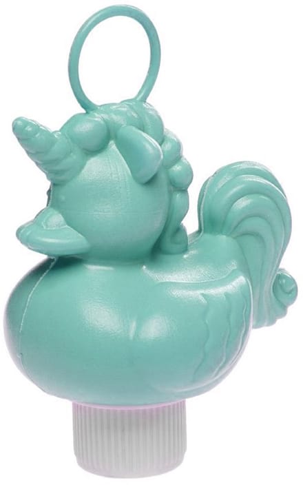 Turquoise blauw eenhoorn badeendje badspeelgoed 12 cm