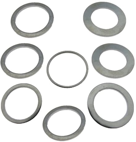 Cirkelzaagblad Reductieringen - Adapter Ringen - Zaagblad Aanpassen - Set van 8 stuks - Diverse Maten - Zilver