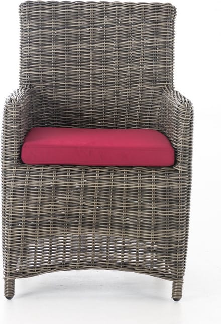 CLP Fontana Stoel - 5mm Wicker grijs gevlekt robijnrood