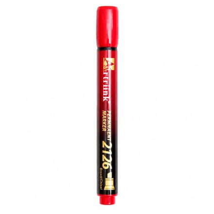Schuine permanente marker - 1 rode pen - enkelzijdig - basisverpakking