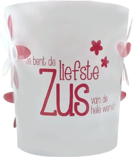 Stralend lichtje - Waxinelichtje met houder - Liefste zus