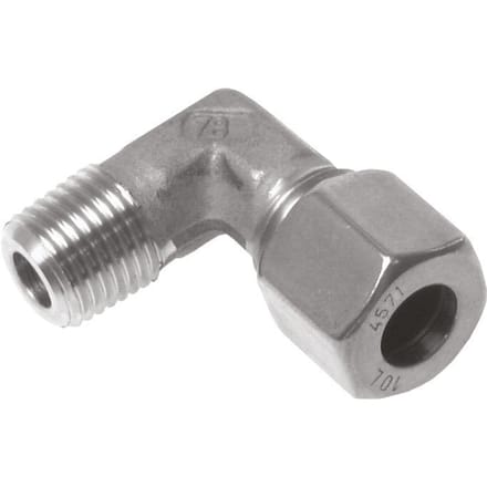15L & M18x1.5 (con) RVS L-Vorm Knelfitting Buitendraad 315bar ISO 8434-1 - F2BEX