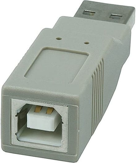 DELTACO USB-55, USB-A naar USB-B adapter, grijs