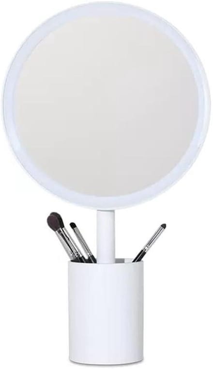 Make-up Spiegel - Bureau Spiegel - Dagelijkse Verzorging - Met Opbergruimte - 36 cm Hoog - Wit