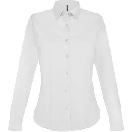 Kariban Dames stretch blouse lange mouwen K530 - White - S