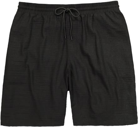 STHUGE - Heren - bermuda mousseline elastische band Relaxed Fit tot 8XL - Zwart - Maat 6XL