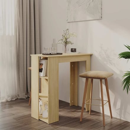 vidaXL - Bartafel - met - schap - 102x50x103,5 - cm - hout - sonoma - eikenkleur