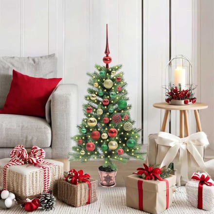 vidaXL - Kerstboom - met - 150 - LED - met - standaard - Groen - 90 - cm - PE